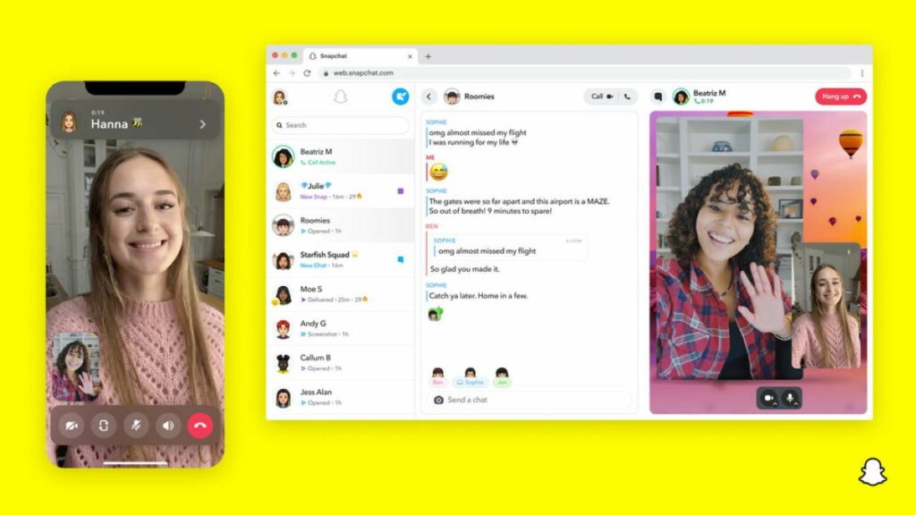 Snapchat web الآن بواجهة مميزة على متصفح الويب