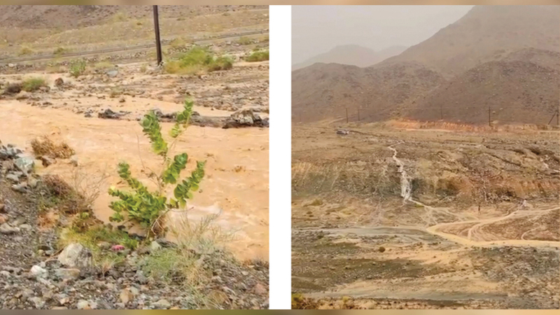 أمطار غزيرة على الفجيرة والمناطق الشرقية