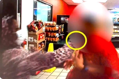 شاهد.. امرأة تحطم وجه عامل متجر في أمريكا بحجر وتضرب رأسه بالأرض • صحيفة المرصد