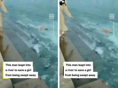 غرق طفلة في نهر بالصين.. وهكذا تم إنقاذها في آخر لحظة قبل أن تجرفها المياه • صحيفة المرصد