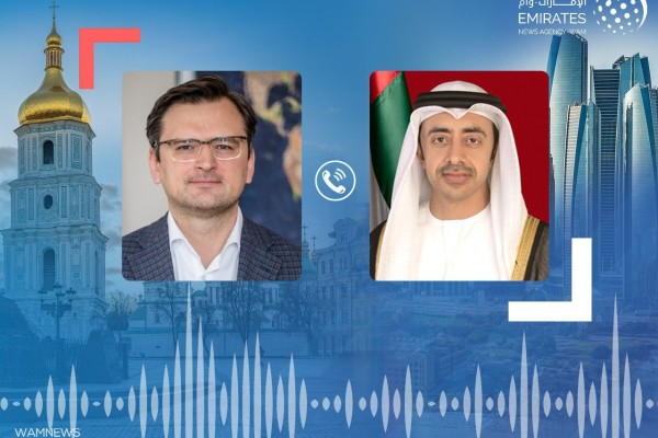 وكالة أنباء الإمارات - عبدالله بن زايد ودميتري كوليبا يبحثان هاتفيا العلاقات الثنائية وتطورات الأزمة الأوكرانية