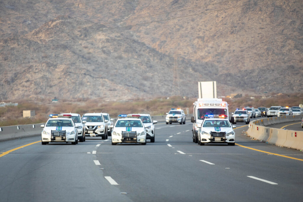 صورة تعبيرية لسيارات تابعة للشرطة السعودية بمكة في 29 يوليو 2020