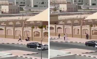 رجل يعتدي على امرأة بالضرب في شارع عام بالكويت • صحيفة المرصد