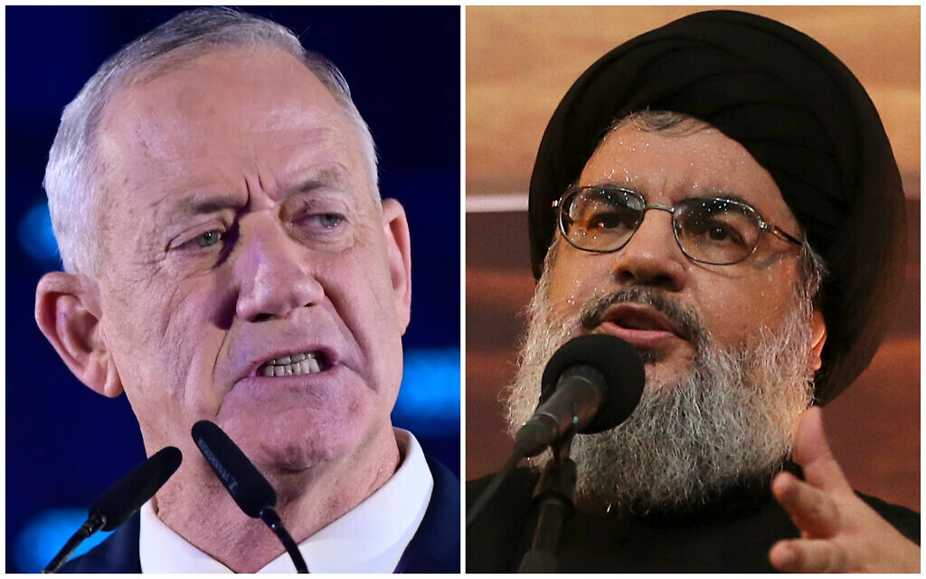 غانتس يحذر نصر الله: لبنان ستكون الثمن إذا تعطلت المحادثات البحرية