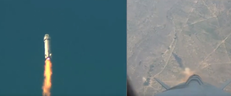 فيديو.. فشل "كبسولة" جيف بيزوس بعد دقيقة من الإطلاق