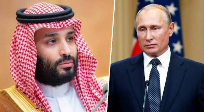 ولي العهد يجري اتصالاً هاتفياً بالرئيس الروسي فلاديمير بوتين • صحيفة المرصد