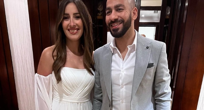 شاهد.. اللقطات الأولى من حفل زفاف جيلان علاء وعز شهوان.. عروسة زي القمر