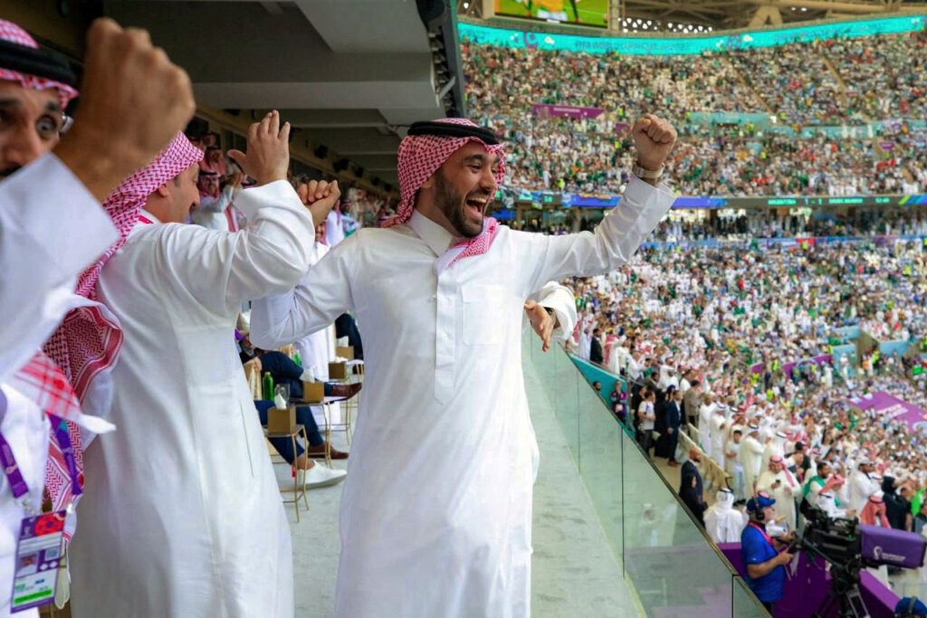 احتفاء سعودي بعد الفوز على الأرجنتين في كأس العالم