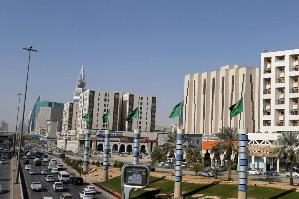 شارع في العاصمة السعودية الرياض في 16 فبراير 2021