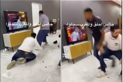 شاهد.. ردة فعل شبان مغاربة داخل محل حلاقة بعد فوز المنتخب المغربي على نظيره البلجيكي