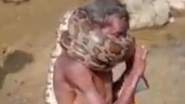 فيديو يحبس الأنفاس.. خنقه ثعبان بينما كان مخموراً ونجا