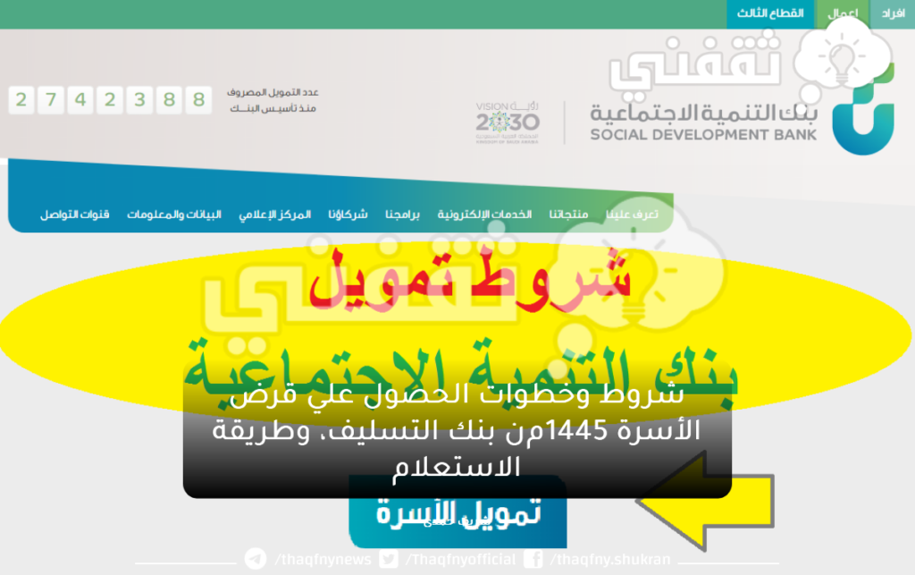 بنك التسليف قرض الأسرة استعلام الشروط والخطوات 1445