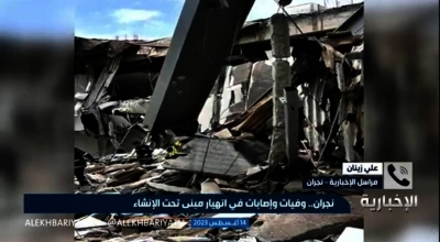 "وفاة اثنين وإصابة خطيرة".. شاهد.. تفاصيل جديدة في انهيار مبنى تحت الإنشاء بنجران