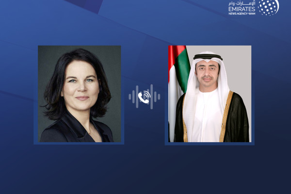 وكالة أنباء الإمارات - عبدالله بن زايد ووزيرة خارجية ألمانيا يبحثان هاتفيا علاقات الصداقة والشراكة الإستراتيجية الشاملة بين البلدين