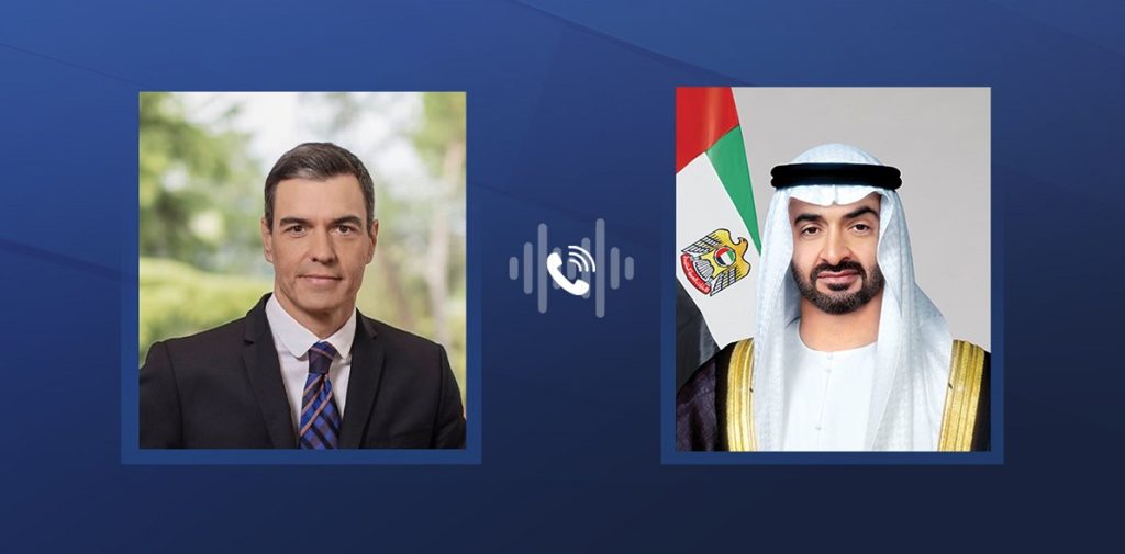 رئيس الدولة ورئيس وزراء إسبانيا يبحثان هاتفياً التطورات الإقليمية وجهود تحقيق السلام